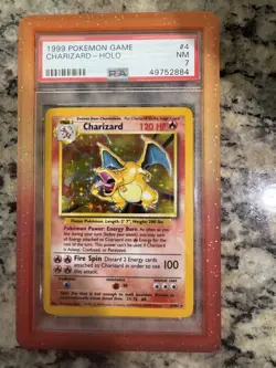1999 Pokemon Base Set Unlimited #4 Charizard-Holo PSA 7 - Image 3