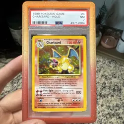 1999 Pokemon Base Set Unlimited #4 Charizard-Holo PSA 7 - Image 4