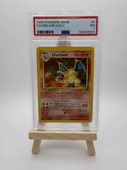 1999 POKEMON BASE SET UNLIMITED #4 CHARIZARD-HOLO PSA 7 - Image 1