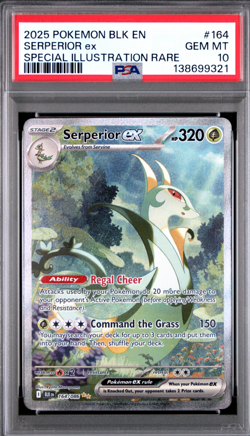 2025 Pokemon Black Bolt Serperior ex Special Illustration Rare #164/086 PSA 10 - Image 1