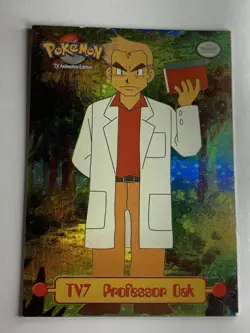1999 Topps Pokemon #TV7 Professor Oak Rainbow Foil (Dents 4th Print) - Image 1