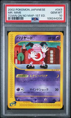 2002 Pokemon Japanese Mr. Mime #043 The Town on No Map 1st Edition PSA 10 - Image 1