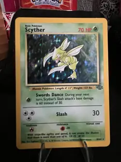 Pokemon Scyther Jungle Holo Rare Unlimited 10/64 1999 70 HP English - Image 1