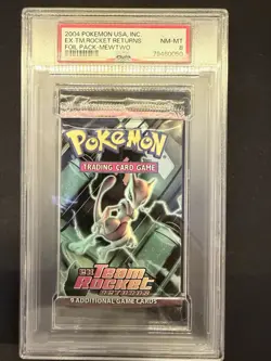 Pokemon Team Rocket Returns Booster Pack PSA 8 Mewtwo Art - Image 1