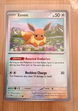 Pokemon SV Prismatic Evolutions Eevee Master Ball Reverse Holo 074/131 - Image 2