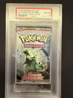 Pokemon Team Rocket Returns Booster Pack PSA 8 Tyranitar Art - Image 1