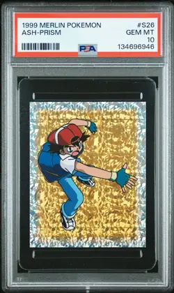 1999 MERLIN POKEMON S26 ASH PRISM PSA 10 - Image 1