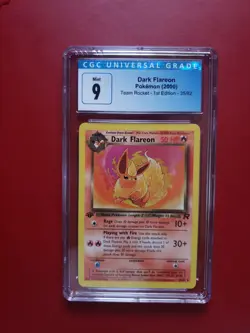 Pokemon TCG Dark Flareon 35/82 Team Rocket 1st Edition Rare CGC 9 - Image 1