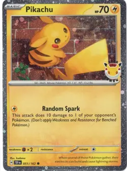 Pikachu 051/162 Pokemon Day 2026 - Anniversary Stamped NM - Image 1