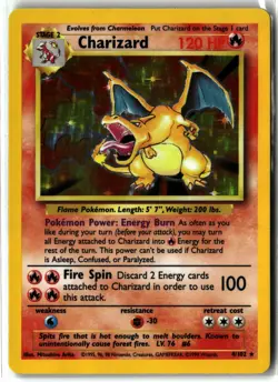 Charizard ⭐ 4/102 Holo Holo Rare Base Set Unlimited 1999 Pokemon LP/MP - Image 1