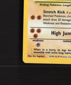 Hitmonlee 7/62 WOTC Fossil Set Holo Rare Pokemon Card LP - Image 5