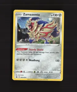 Zamazenta SWSH034 Sword & Shield Black Star Promo Cosmos Holo Pokemon Card NM - Image 1