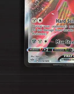 Scizor VMAX 119/189 Darkness Ablaze Ultra Rare Holo Pokemon Card NM - Image 5