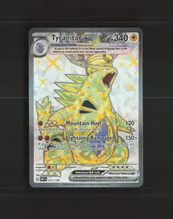 Tyranitar ex 211/197 Obsidian Flames Full Art Ultra Rare Holo Pokemon Card NM - Image 1
