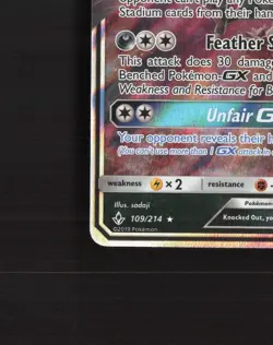 Honchkrow GX 109/214 Unbroken Bonds Ultra Rare Holo Pokemon Card NM - Image 5