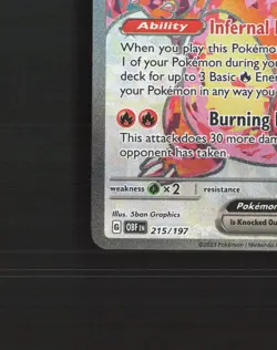Charizard ex 215/197 Obsidian Flames Full Art Ultra Rare Holo Pokemon Card NM - Image 5