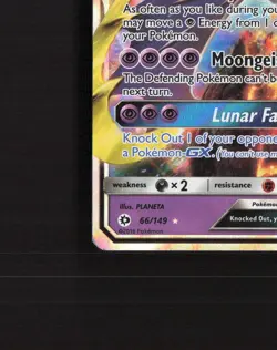Lunala GX 66/149 Sun & Moon Ultra Rare Holo Pokemon Card LP - Image 5