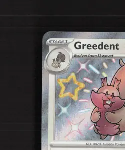 Greedent 206/091 Paldean Fates Shiny Holo Rare Pokemon Card NM - Image 3