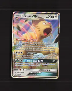 Persian GX 149/214 Unbroken Bonds Ultra Rare Holo Pokemon Card NM - Image 1