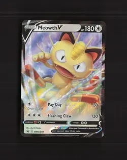 Meowth V SWSH004 Sword & Shield Black Star Promo Holo Pokemon Card NM - Image 1