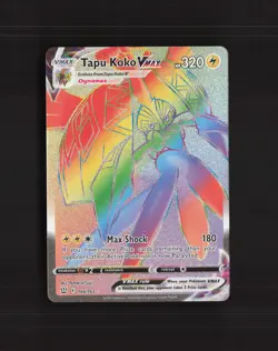 Tapu Koko VMAX 166/163 Battle Styles Rainbow Secret Rare Holo Pokemon Card NM - Image 1