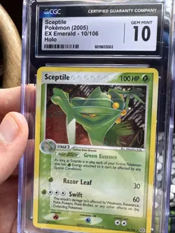 Pokemon TCG Sceptile Holo Rare Card 10/106 EX Emerald 2005 - Image 1