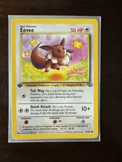 Pokemon Cards Eevee, Jolteon, Flareon, Vaporean 1st Edition Jungle Set (1999) - Image 2