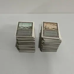 Vintage MTG White Border Basic Land Lot 500+ Old Border Cards - Image 1