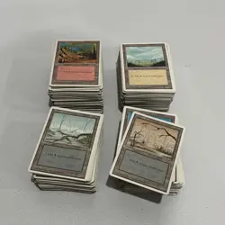 Vintage MTG White Border Basic Land Lot 500+ Old Border Cards - Image 2