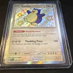 Pokemon Snorlax 202/091 SV: Paldean Fates Shiny Rare Holo Card Basic HP 150 NM! - Image 2