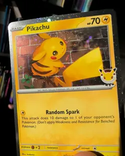 Pikachu 051/162 Stamped Pokemon Day 2026 Holo SWIRL With Coin Pokemon Card - Image 2