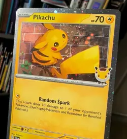 Pikachu 051/162 Stamped Pokemon Day 2026 Holo SWIRL With Coin Pokemon Card - Image 4