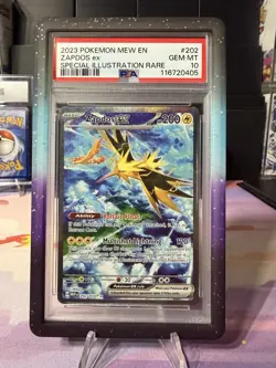 Zapdos EX 202/165 Sir Holo Scarlet & Violet 151 Pokemon TCG PSA 10 - Image 1