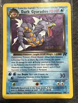 DARK GYARADOS Prerelease Pokemon Card - WOTC - Team Rocket - 8/82 - HOLO - MP - Image 1