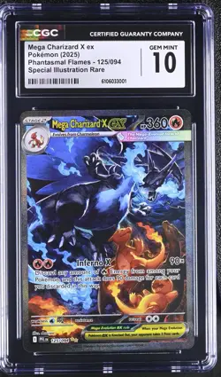 Pokemon Mega Charizard X ex Phantasmal Flames SIR #125 CGC 10 Gem Mint - Image 1
