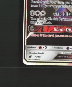 Kartana GX 70/111 Crimson Invasion Ultra Rare Holo Pokemon Card NM - Image 5