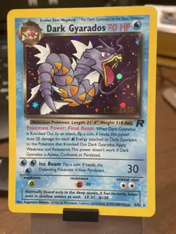 Pokemon TCG Dark Gyarados Holo Rare 8/82 Prerelease Holo 2000 Promo Unused - Image 1