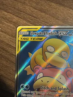 Pokemon Slowpoke & Psyduck GX Full Art TAG TEAM Ultra Rare Holo 217/236 - Image 4