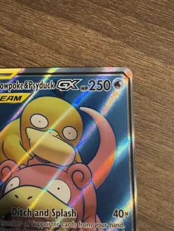 Pokemon Slowpoke & Psyduck GX Full Art TAG TEAM Ultra Rare Holo 217/236 - Image 5