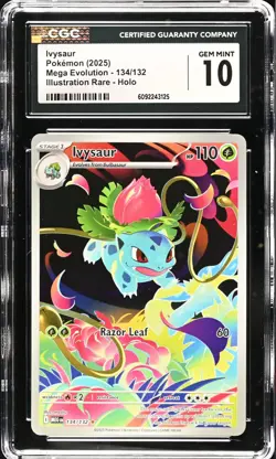 CGC 10 GEM MINT Ivysaur 134/132 Mega Evolution Illustration Rare 2025 Pokemon - Image 1