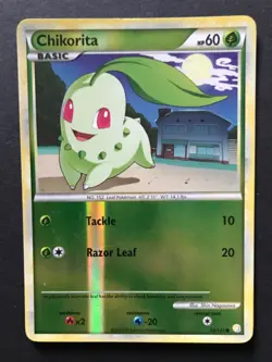Chikorita 59/123 HGSS Base Set REVERSE HOLO Heartgold Soulsilver Pokemon Card Ex - Image 1