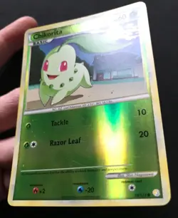 Chikorita 59/123 HGSS Base Set REVERSE HOLO Heartgold Soulsilver Pokemon Card Ex - Image 4