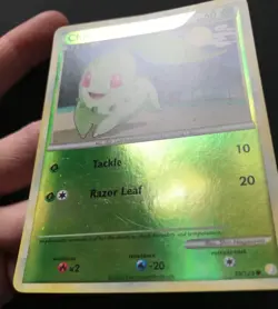 Chikorita 59/123 HGSS Base Set REVERSE HOLO Heartgold Soulsilver Pokemon Card Ex - Image 5