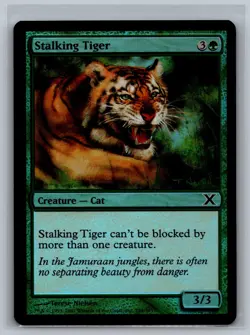 Magic The Gathering Tenth Edition Stalking Tiger #299/383 Foil MTG TCG CCG 10th - Image 1
