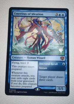 Emeritus of Ideation Secrets of Strixhaven Mythic Rare Promo Pack Stamp - Image 1