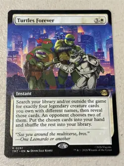 mtg borderless Turtles Forever, instant, Teenage Mutant Ninja Turtles, unplayed - Image 1
