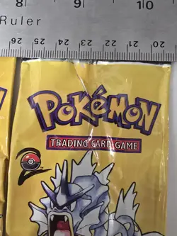 1999 Base 5 Empty Booster Pack Wrapper 2 Gyarados 2 Mewtwo Pokemon Wrapper + - Image 3