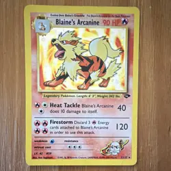 Pokemon TCG Blaine's Arcanine Gym Challenge Holo Rare Stage 1 90 HP 1/132 - Image 1