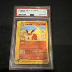 Pokemon Flareon Rare 8/144 Skyridge Regular PSA 9 2003 English TCG - Image 1