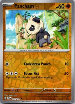 Pancham - Common - Reverse Holo - Pokemon - SV09: Journey Together - 083/159 - N - Image 1